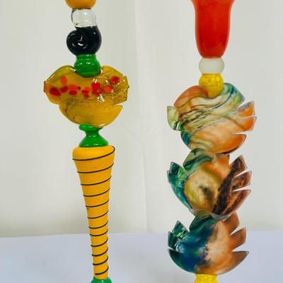 Ioan Nemtoi Blown Glass Candle Holders