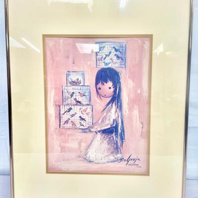 Framed “Bird Seller” By DeGrazia