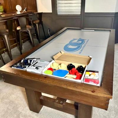 Olhausen Games Air Hockey Table with Accessories and Conversion Tops Ping Pong -Tennis