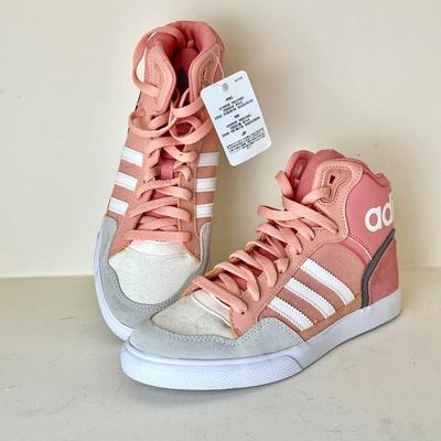  NEW Adidas High Top Sneakers Pink and Gray Colorway Size 7.5