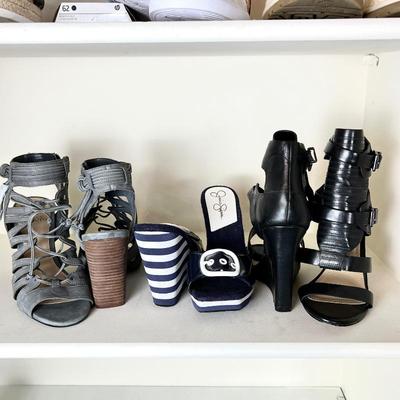 Stylish Women's High Heels Wedge Sandals Gray VINCE CAMUTO, Blue Jessica Simpson, Black VERO CUOIO