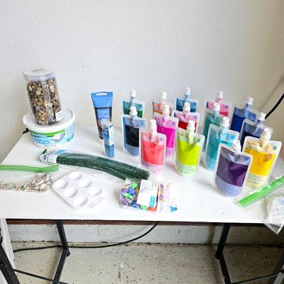 - Craft Supplies Set - Creatology Paints, Air-Dry Clay, Glitter, Seashells, Pipe Cleaners, Art Supplies in Clear Tote