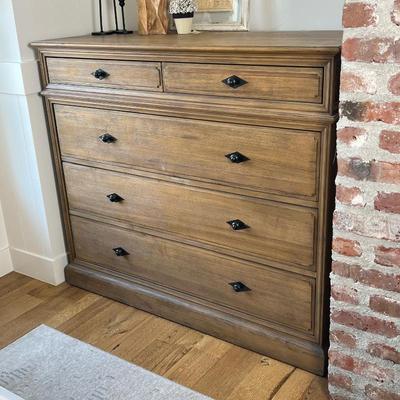 Restoration hardware five drawer dresser in walnut