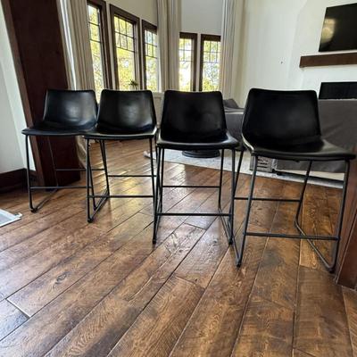Set of four Vegan Leather Barstools
