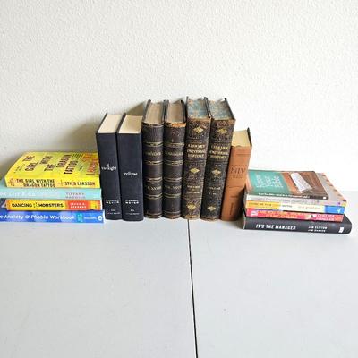 Mixed Lot of Antique & Modern Books - Fiction, History, NIV Study Bible, Scribner's & Library of Universal History