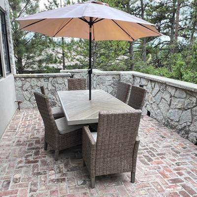 Patio furniture, all-weather, wicker dining set