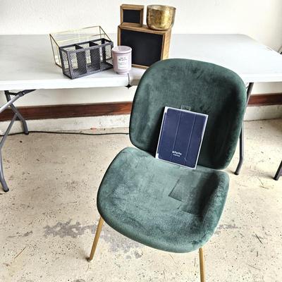  Office Lot: Green Microsuede Chair with Gold Legs, iPad Pro Cover, Letter Sorters and More!