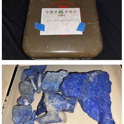 Afghani Rough Lapis Lazuli Chunks In Soviet Era Metal Box
