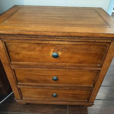 Ethan Allen 3 Drawer Wooden Nightstand #2