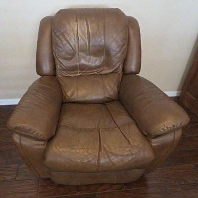 Coco Brown Leather Lazy-Boy Rocking Recliner 