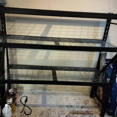 71" Tall Metallic 3 Tier Adjustable Shelf Storage Rack