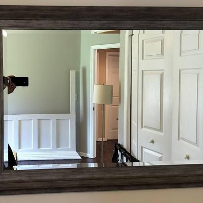 43" x 32" Wooden Framed Wall Hanging Mirror