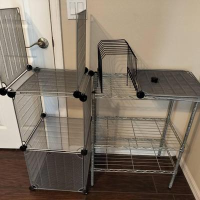 Metal 3-Tier Storage Shelving Unit + Customizable Metal Cubbie Set (Includes Everything In Photos) 