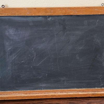Antique Solid Oak 2-Sided Slate Blackboard 