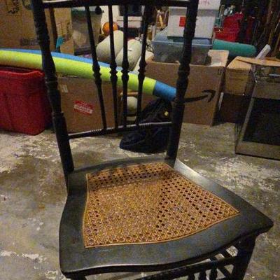 Black Cane Seat Spindle Chair