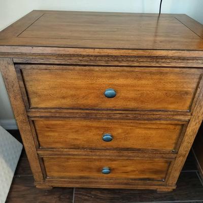 Ethan Allen 3 Drawer Wooden Nightstand #1