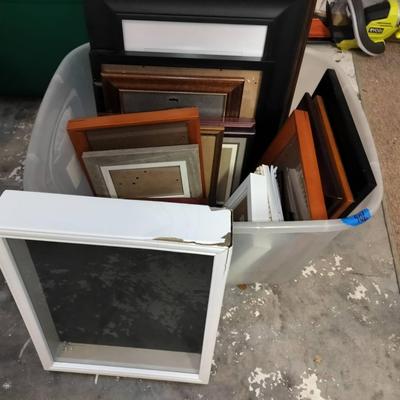 Wood, Glass, And Plastic Picture Frame Mystery Lot (Includes Plastic Tote) 