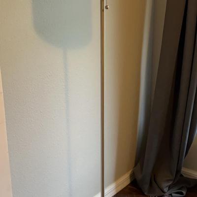 Narrow Silver Tone Floor Lamp