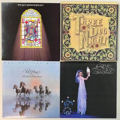 (4) Vintage Vinyl Albums - Stevie Nicks Bella Donna, Bob Seger Against The Wind, Three Dog Night, Alan Parsons