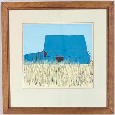 Phil Rex Signed Limited Edition Barn Print 13 Of 14 In Glass Front Wood Frame 