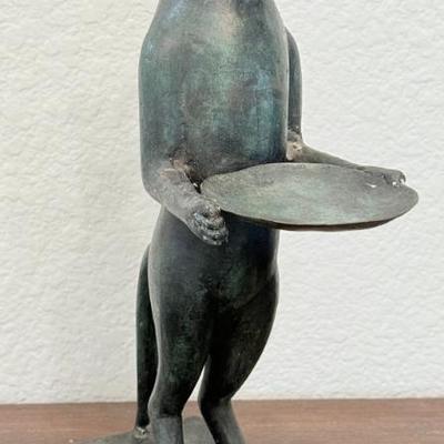 Diego Giacometti Style Metal Cat Butler Statue 