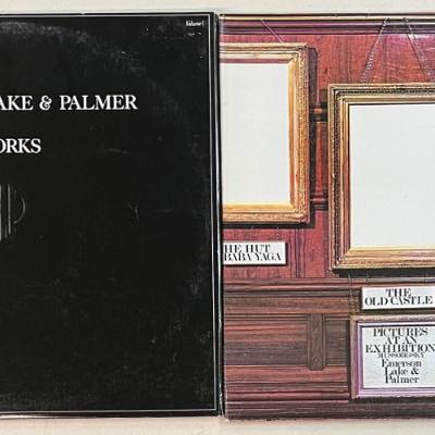 (2) Vintage Emerson Lake & Palmer Vinyl Albums - Works Double Album 1977 And Pictures And Exhibition 1972