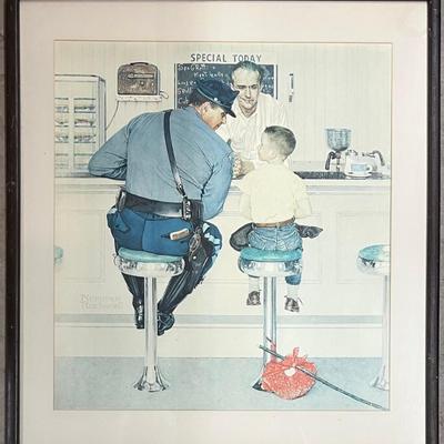 Norman Rockwell The Runaway Print In Wood Frame 