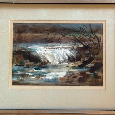 Original Betty Christensen (1915-1993) Water Color Framed Landscape Signed 