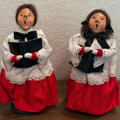 Pair Of 1894 Byers Choice 10 Inch Choir Dolls
