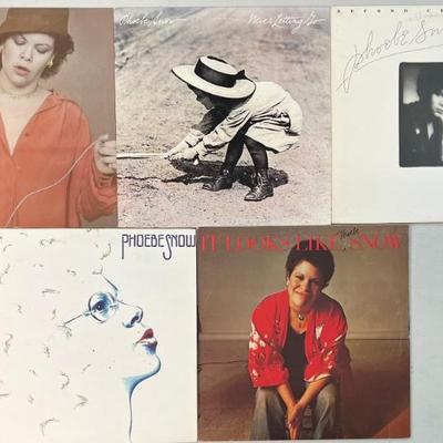 (5) Vintage Phoebe Snow Vinyl Albums - Against The Grain 1978, Never Letting Go 1977, Second Childhood 1976