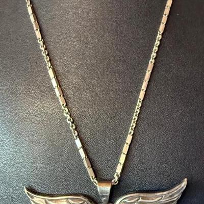 Hand Made Sterling Silver Goddess Pendant Necklace With Handmade 18" Sterling Silver Chain - 30 Grams