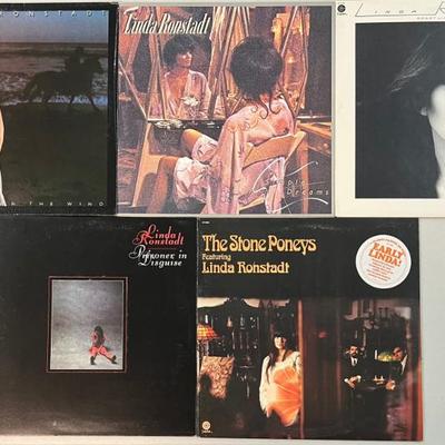 (5) Vintage Linda Ronstadt Vinyl Albums - Simple Dreams, Stone Poneys, Heart Like A Wheel, And More
