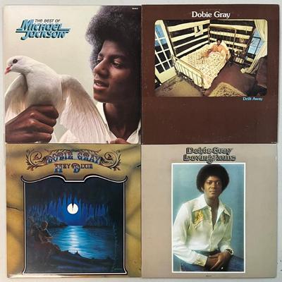 The Best Of Michael Jackson And (3) Dobie Gray Vinyl Albums - Drift Away '73, Hey Dixie '74, Loving & Arms '73