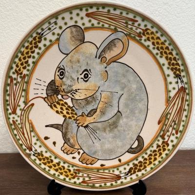Vintage Janet Rothwoman 14 Inch Pottry Mouse Platter