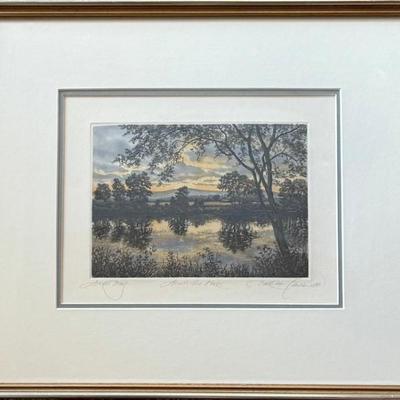 Kathleen Cantin Artist Proof Signed Lithograph - Across The River 1983 Framed 