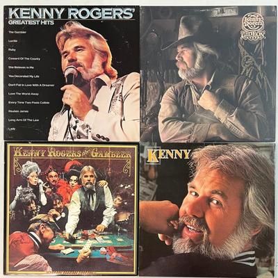 (4) Vintage Kenny Rodgers Vinyl Albums - The Gambler 1978, Kenny 1979, Gideon 1980, And Greatest Hits 1980