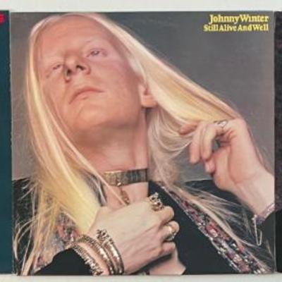 (3) Vintage Johnny Winter Vinyl Albums - Still Alive And Well 1973, III 1974, And Saints And Sinners 1974