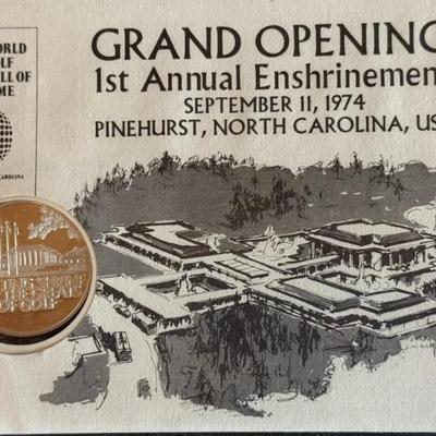 .999 Silver One Ounce Coin World Gold Hall Of Fane First Day Cover Septmeber 11 1974 Unopened Pinehurst NC