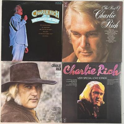 (4) Charlie Rich Vinyl Albums - Behind Closed Doors 1973, She Called Me Baby 1974, Best Of, Very Special Songs