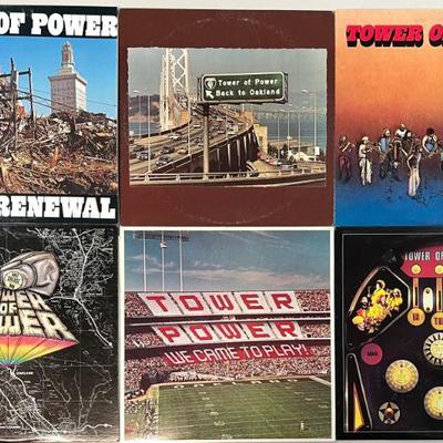 (6) Tower Of Power Vinyl Albums - Urban Renewal, East Grease Bay, Back To Oakland, We Came To Play, And More