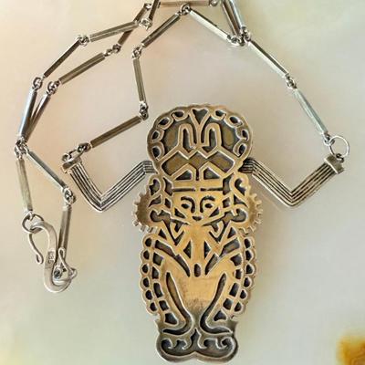 Sterling SIlver Handmade 18 Inch Necklace And Chain - Total Weight 23.7 Grams