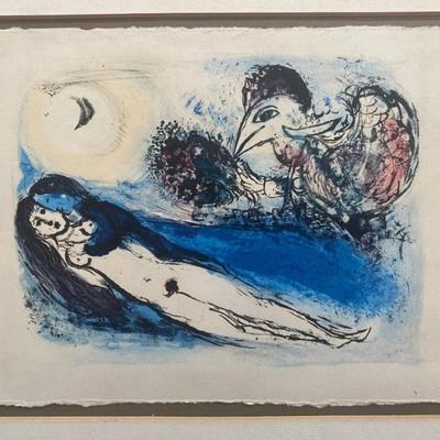 Marc Chagall's "Bonjour Sur Paris" (Good Morning Over Paris), A Color Lithograph From 1952. 