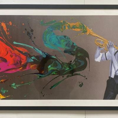 Lithograph By Artist Kre8 Called "Colorful Notes With COA