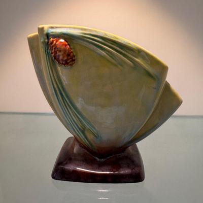 Roseville Pottery Pinecone 872-6” Fan Vase