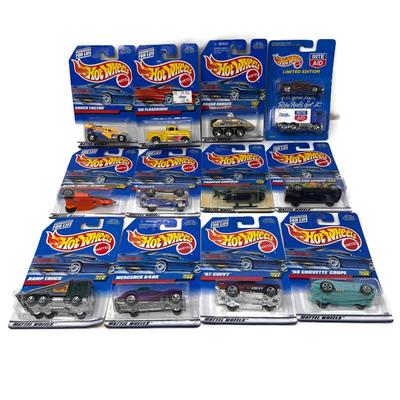 Hot Wheels Lot of 12 Vintage Blue Card Series 1990s Mattel Diecast Cars Rite Aid Exclusive 