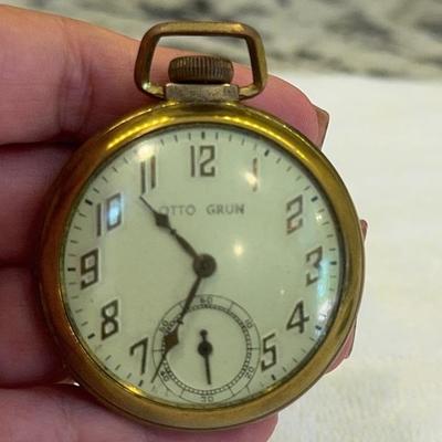 Vintage Otto Grun Pocket Watch – Mechanical Wind-Up with Subdial Seconds