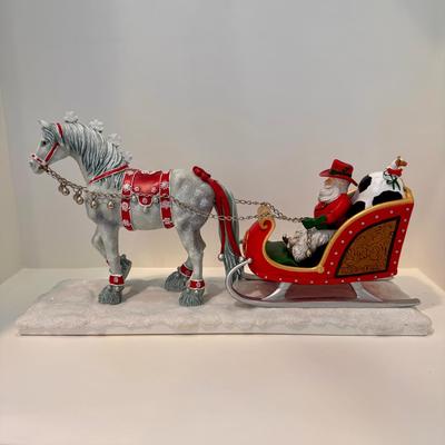 Trail of Painted Ponies Cowboy Christmas #4022508 Santa Sleigh Figurine 