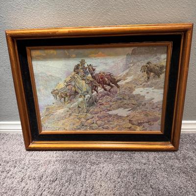 Charles M. Russell 1913 Framed Western Cowboy Print 