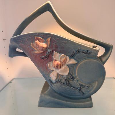 Roseville Pottery Magnolia Basket Vase