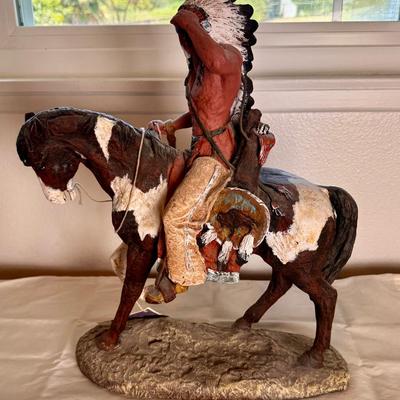 Daniel R. Monfort 1987 Native American Sculpture on Horseback
